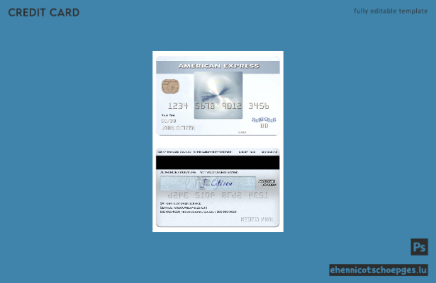 USA New York CFSB Bank American Express Everyday Kreditkarte Beispielvorschau